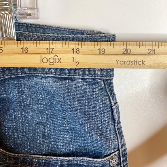 TK Axel Mens Jeans Sz 38x32 Slim Straight Med Wash Blue Distressed Denim - Picture 13 of 16